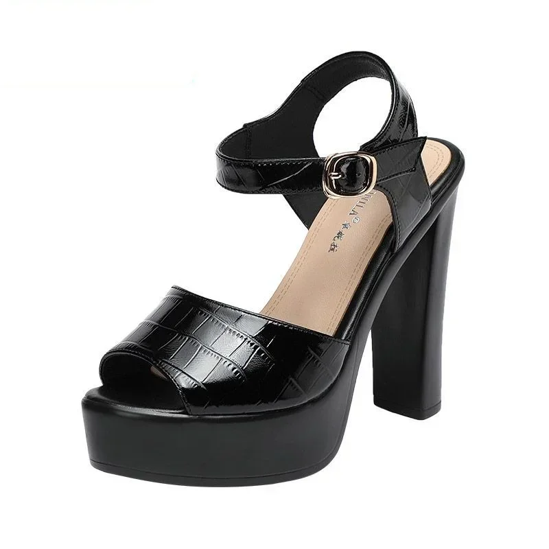 Women Shoes Formal - 10cm 13cm Fashion Genuine Leather Sandals