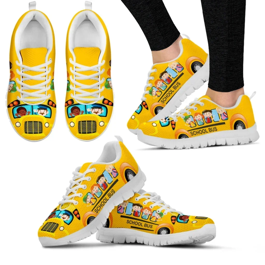 Women'S Shoes Yellow - Yellow School Bus Design Casual Shoes