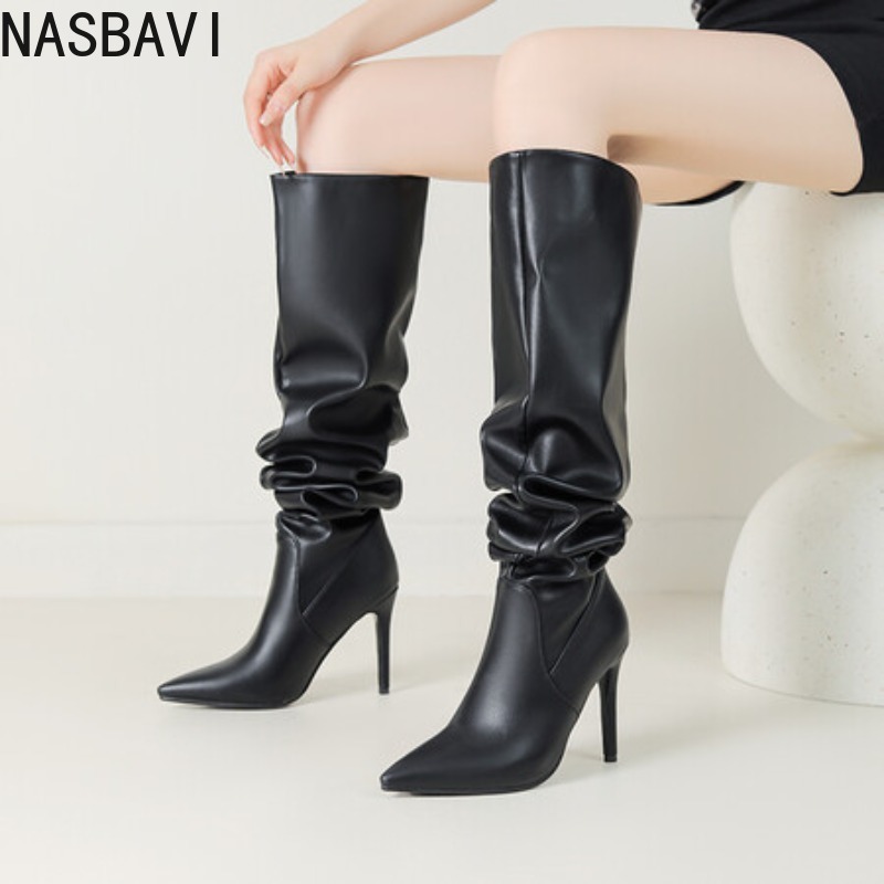 NASBAVI Black Pointed Toe Luxu - Zip Up Boots Short review and price