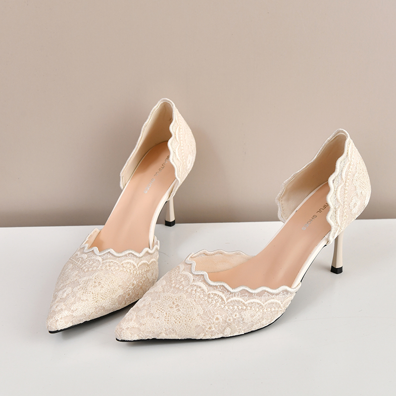Lace Pointed Toe High Heels Wo - Women Shoes With Heels review and price