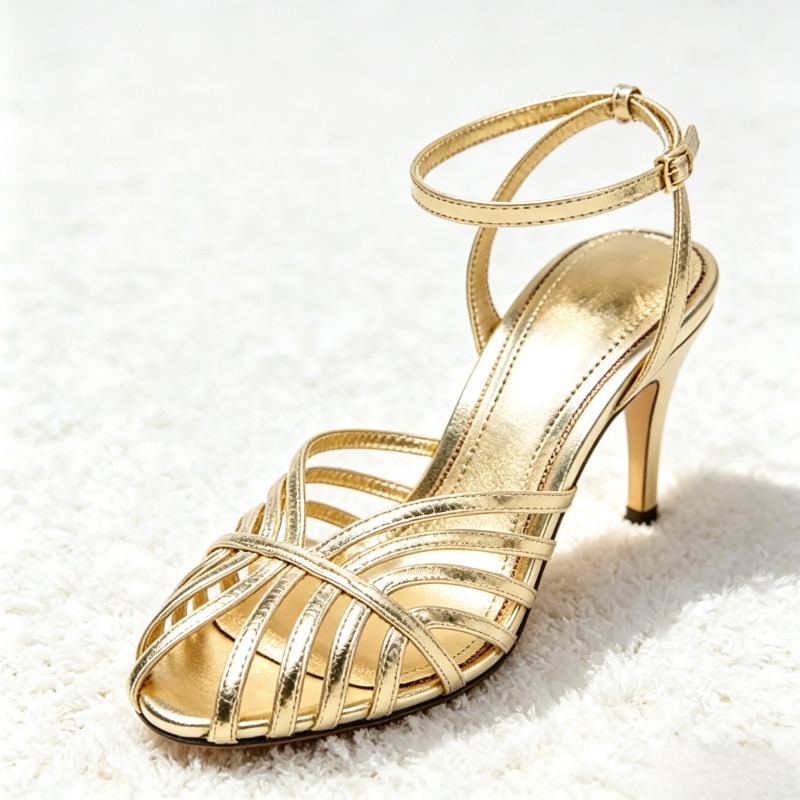 Sexy Gold Hollow Narrow Band H - Women Shoes Formal review and price