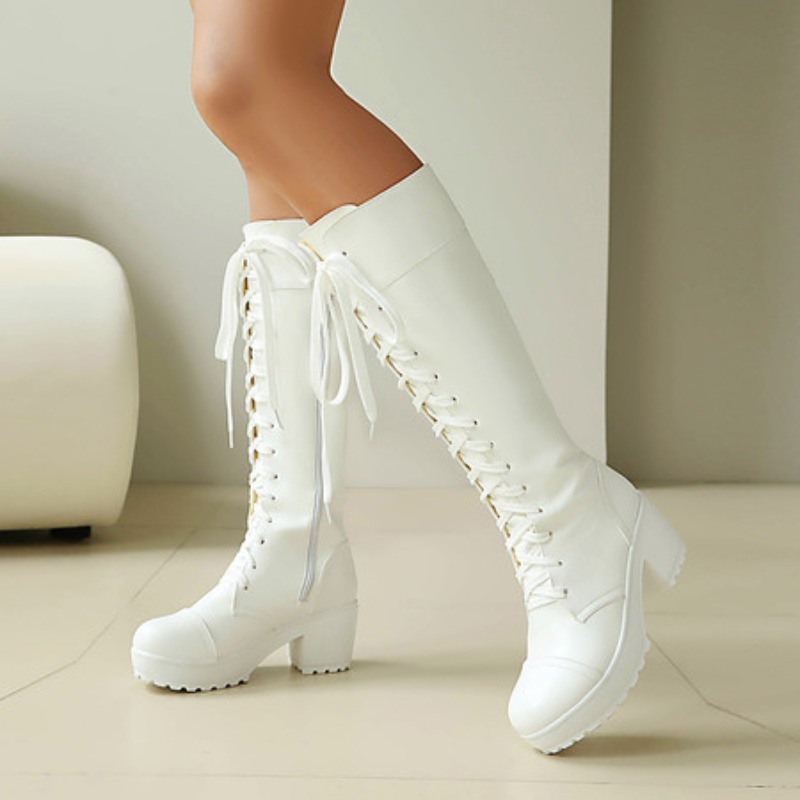 Womens Knee High Lace Up Comba - Zip Up Boots Short review and price
