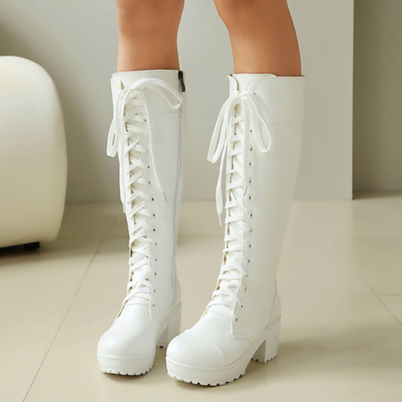 Womens Knee High Lace Up Comba - Zip Up Boots Short review and price